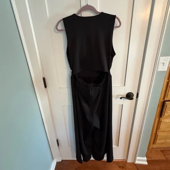 Halara Elegant Easy Peezy Black Women's Jumpsuit new with tags large petite - Picture 4 of 9